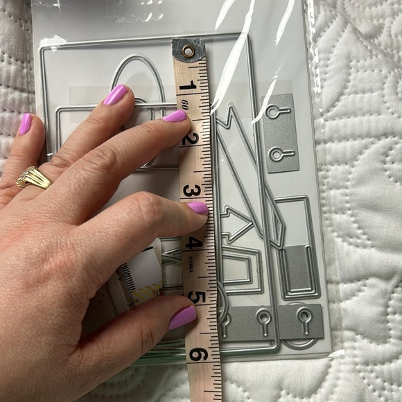 New Set of 2 thin metal die cuts and clear stamps for planner paper crafting - Picture 15 of 15